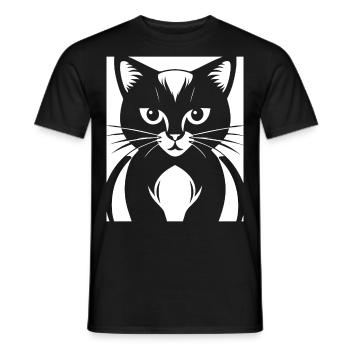 Drôle Chat Silhouette Effronté Fun Chats - T-shirt homme - noir - Devant - AI Model Male 178 light (178cm)