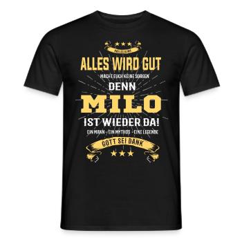 Alles wird gut denn Milo Ist da T-Shirt - Männer T-Shirt - Schwarz - Vorne - AI Model Male 178 light (178cm)