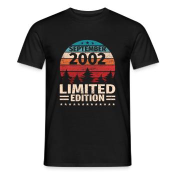 21. Geburtstag September Jahrgang 2002 Vintage - Männer T-Shirt - Schwarz - Vorne - AI Model Male 178 light (178cm)
