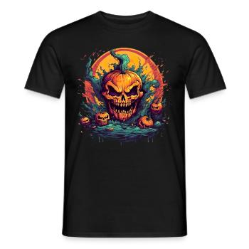 Bad Pumpkin Böser Kürbis Halloween - Männer T-Shirt - Schwarz - Vorne - AI Model Male 178 light (178cm)