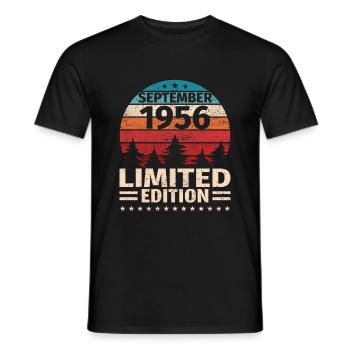 67th Birthday September Vintage 1956 Vintage - Men's T-Shirt - black - Front - AI Model Male 178 light (178cm)