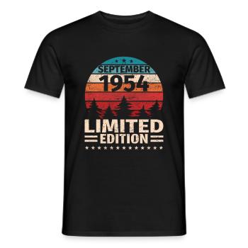 69th Birthday September Vintage 1954 Vintage - Men's T-Shirt - black - Front - AI Model Male 178 light (178cm)