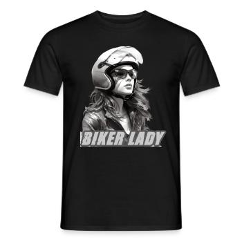 Motorradfahrerin Motorrad für eine - Männer T-Shirt - Schwarz - Vorne - AI Model Male 178 light (178cm)