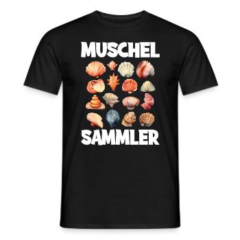 Muschel Sammler für Muschel Fan - Männer T-Shirt - Schwarz - Vorne - AI Model Male 178 light (178cm)