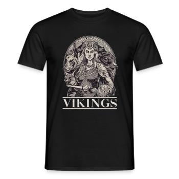 Shieldmaiden Warrior Woman Of War für Wikinger - Männer T-Shirt - Schwarz - Vorne - AI Model Male 178 light (178cm)