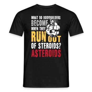 Bodybuilders Asteroids - Männer T-Shirt - Schwarz - Vorne - AI Model Male 178 light (178cm)