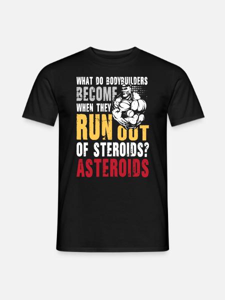 Bodybuilders Asteroids - Männer T-Shirt - Schwarz