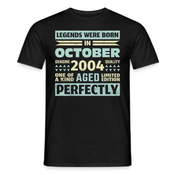 19ème anniversaire Octobre Millésime 2004 Millésime - T-shirt homme - noir - Devant - AI Model Male 178 light (178cm)