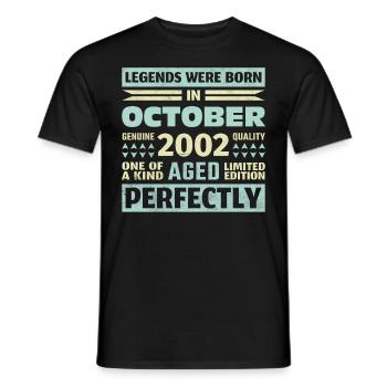 21. Geburtstag Oktober Jahrgang 2002 Vintage - Männer T-Shirt - Schwarz - Vorne - AI Model Male 178 light (178cm)