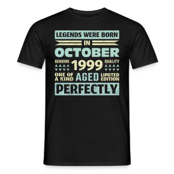 24th Birthday October Vintage 1999 Vintage - Men's T-Shirt - black - Front - AI Model Male 178 light (178cm)