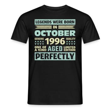 27th Birthday October Vintage 1996 Vintage - Men's T-Shirt - black - Front - AI Model Male 178 light (178cm)