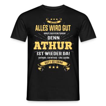 Alles wird gut denn Arthur Ist da Outfit - Männer T-Shirt - Schwarz - Vorne - AI Model Male 178 light (178cm)