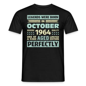 59th Birthday October Vintage 1964 Vintage - Men's T-Shirt - black - Front - AI Model Male 178 light (178cm)