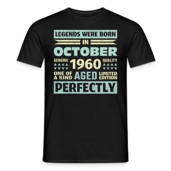 63rd Birthday October Vintage 1960 Vintage - Men's T-Shirt - black - Front - AI Model Male 178 light (178cm)