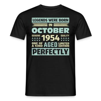 69th Birthday October Vintage 1954 Vintage - Men's T-Shirt - black - Front - AI Model Male 178 light (178cm)