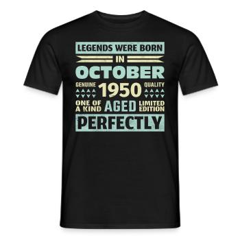 73. Geburtstag Oktober Jahrgang 1950 Vintage - Männer T-Shirt - Schwarz - Vorne - AI Model Male 178 light (178cm)