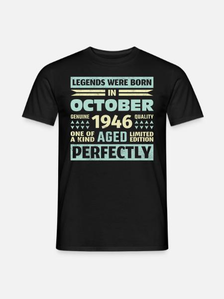 77th Birthday October Vintage 1946 Vintage - Men's T-Shirt - black