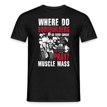 Bodybuilder Pray Muscle Mass - Männer T-Shirt - Schwarz - Vorne - AI Model Male 178 light (178cm)