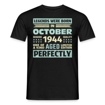 79. Geburtstag Oktober Jahrgang 1944 Vintage - Männer T-Shirt - Schwarz - Vorne - AI Model Male 178 light (178cm)