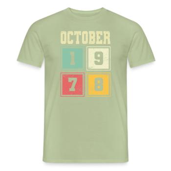 45th Birthday October Vintage 1978 Vintage - Men's T-Shirt - sage - Front - AI Model Male 178 light (178cm)