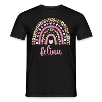Felina Regenbogen Name Geburtstag Felina - Männer T-Shirt - Schwarz - Vorne - AI Model Male 178 light (178cm)