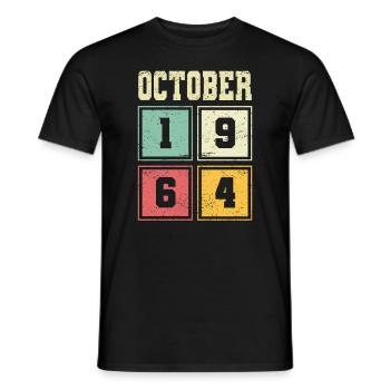 59th Birthday October Vintage 1964 Vintage - Men's T-Shirt - black - Front - AI Model Male 178 light (178cm)