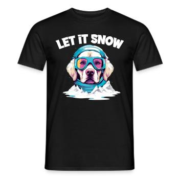 Hund mit Skibrille Schnee Schneefall für eine - Männer T-Shirt - Schwarz - Vorne - AI Model Male 178 light (178cm)