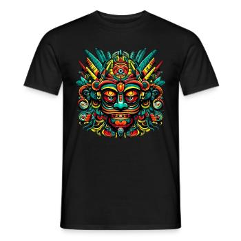 Tiki Kultur Maori Maske für einen Tkik Fans - Männer T-Shirt - Schwarz - Vorne - AI Model Male 178 light (178cm)