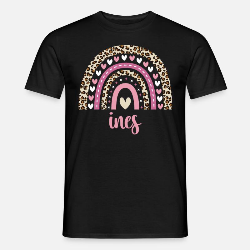 Ines Regenbogen Name Geburtstag Ines - Männer T-Shirt - Schwarz
