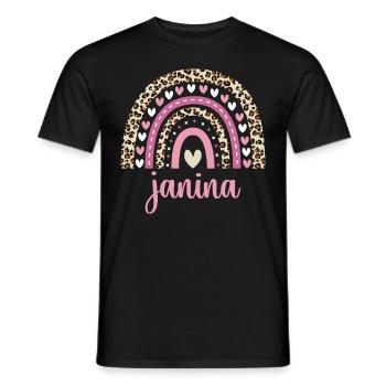 Janina Regenbogen Name Geburtstag Janina - Männer T-Shirt - Schwarz - Vorne - AI Model Male 178 light (178cm)
