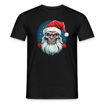 Conception du logo Ugly Zombie Christmas Santa Clause - T-shirt homme - noir - Devant - AI Model Male 178 light (178cm)