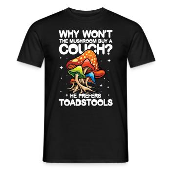 The Mushroom Buy A Coach He Prefers Toadstools - Männer T-Shirt - Schwarz - Vorne - AI Model Male 178 light (178cm)