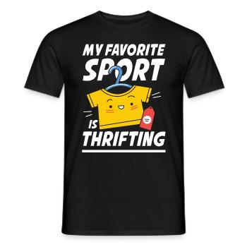 My Favorite Sport Is Thrifting für Sparsame - Männer T-Shirt - Schwarz - Vorne - AI Model Male 178 light (178cm)