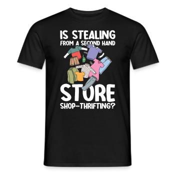 Lustiger Sparsamkeit Wiederverwenden Spruch für - Männer T-Shirt - Schwarz - Vorne - AI Model Male 178 light (178cm)