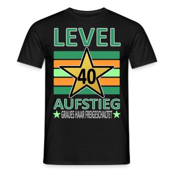 40 Jahre Geburtstag-Level 40-Graues Haar-lustig V1 - Männer T-Shirt - Schwarz - Vorne - AI Model Male 178 light (178cm)