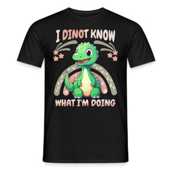 Lustiger Dinosaurier Spruch, Baby Dino, Regenbogen - Männer T-Shirt - Schwarz - Vorne - AI Model Male 178 light (178cm)