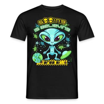 Zone 51 Alien, Extraterrestres Dire, Planète vaisseau spatial - T-shirt homme - noir - Devant - AI Model Male 178 light (178cm)