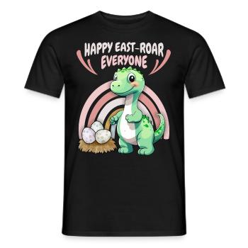 Ostern, Dinosaurier, Baby Dino mit Osterei, Spruch - Männer T-Shirt - Schwarz - Vorne - AI Model Male 178 light (178cm)