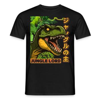 Vintage Dinosaur, Saying Jungle Lord Comic Style - Men's T-Shirt - black - Front - AI Model Male 178 light (178cm)