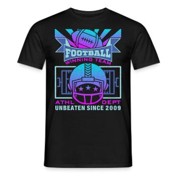 Football, American Football, mit Helm - Männer T-Shirt - Schwarz - Vorne - AI Model Male 178 light (178cm)