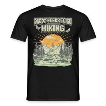 Daddy Must Hike Saying Vintage Mountains Dad Dad - Men's T-Shirt - black - Front - AI Model Male 178 light (178cm)