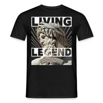 Greek God, Father's Day, Living Legend Saying - Men's T-Shirt - black - Front - AI Model Male 178 light (178cm)