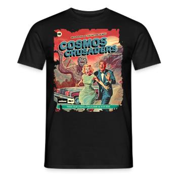 Bande dessinée, Bande dessinée, Années 50, Monstre fou - T-shirt homme - noir - Devant - AI Model Male 178 light (178cm)