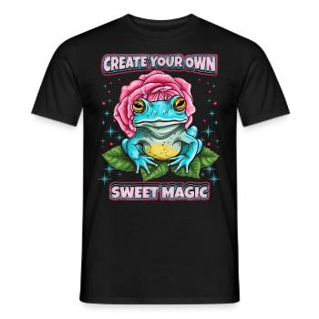 Funny Frog, Cottagecore Saying, Faecore - Men's T-Shirt - black - Front - AI Model Male 178 light (178cm)