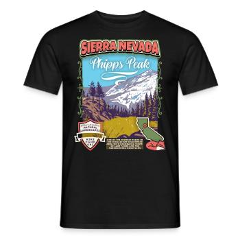Nevada Poster, Phipps Peak, Retro California Style - Men's T-Shirt - black - Front - AI Model Male 178 light (178cm)