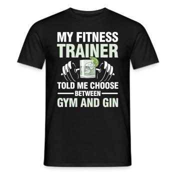 Fitness Trainer Gym And Gin Calisthenics - Männer T-Shirt - Schwarz - Vorne - AI Model Male 178 light (178cm)