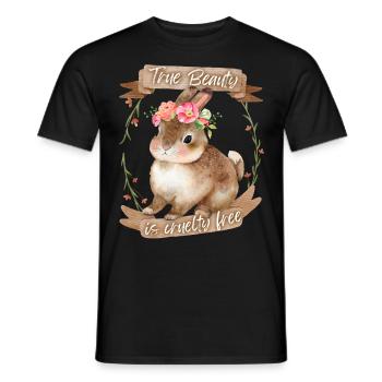 Petit lapin, lapin, bien-être animal, Vegan, dicton - T-shirt homme - noir - Devant - AI Model Male 178 light (178cm)