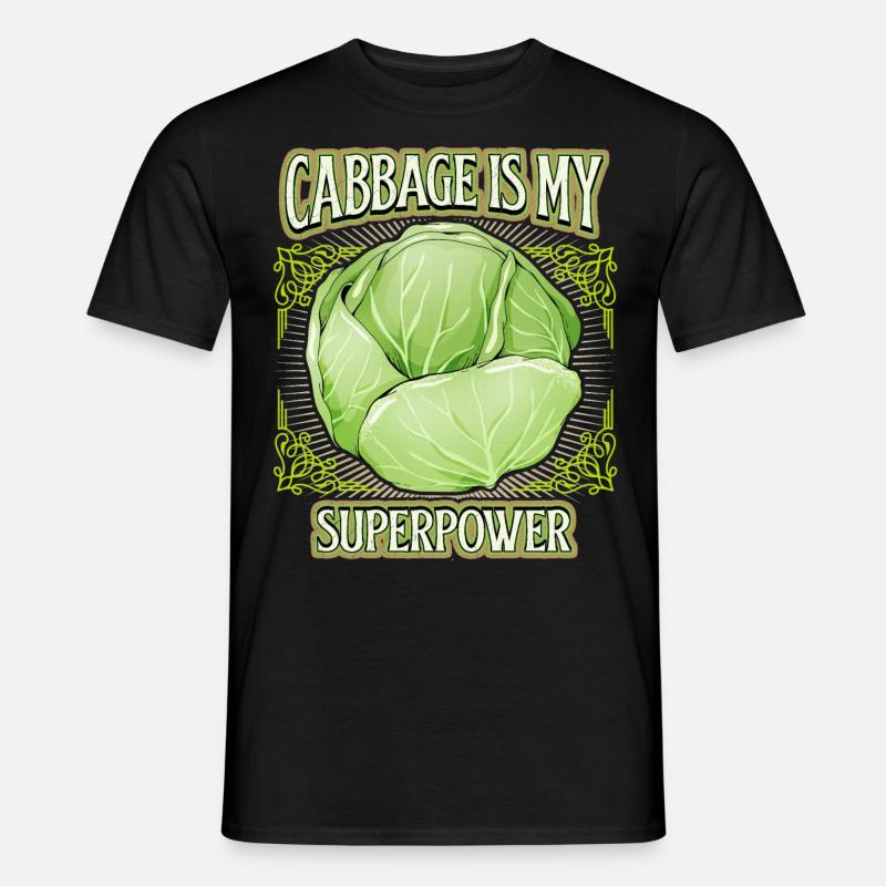 Kohl, Weißkohl, Sauerkraut, lustiger Comic Spruch - Männer T-Shirt - Schwarz