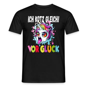 Ich Kotz Gleich Vor Glück - Männer T-Shirt - Schwarz - Vorne - AI Model Male 178 light (178cm)