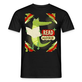 Drôle De Crocodile, Lecture, Livre, Journal Dire - T-shirt homme - noir - Devant - AI Model Male 178 light (178cm)